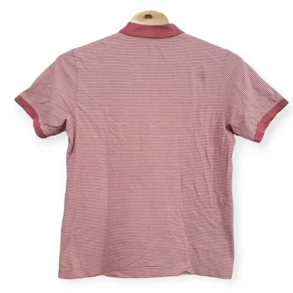 Vineyard Vines Mens XL / X-Large Pink White Striped Polo Whale Logo 100%‎ Cotton - Picture 2 of 5